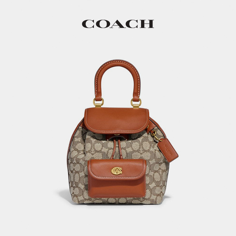 Coach Ladies Classic Logo riya 21กระเป๋าเป้สะพายหลัง ร้อยชุด