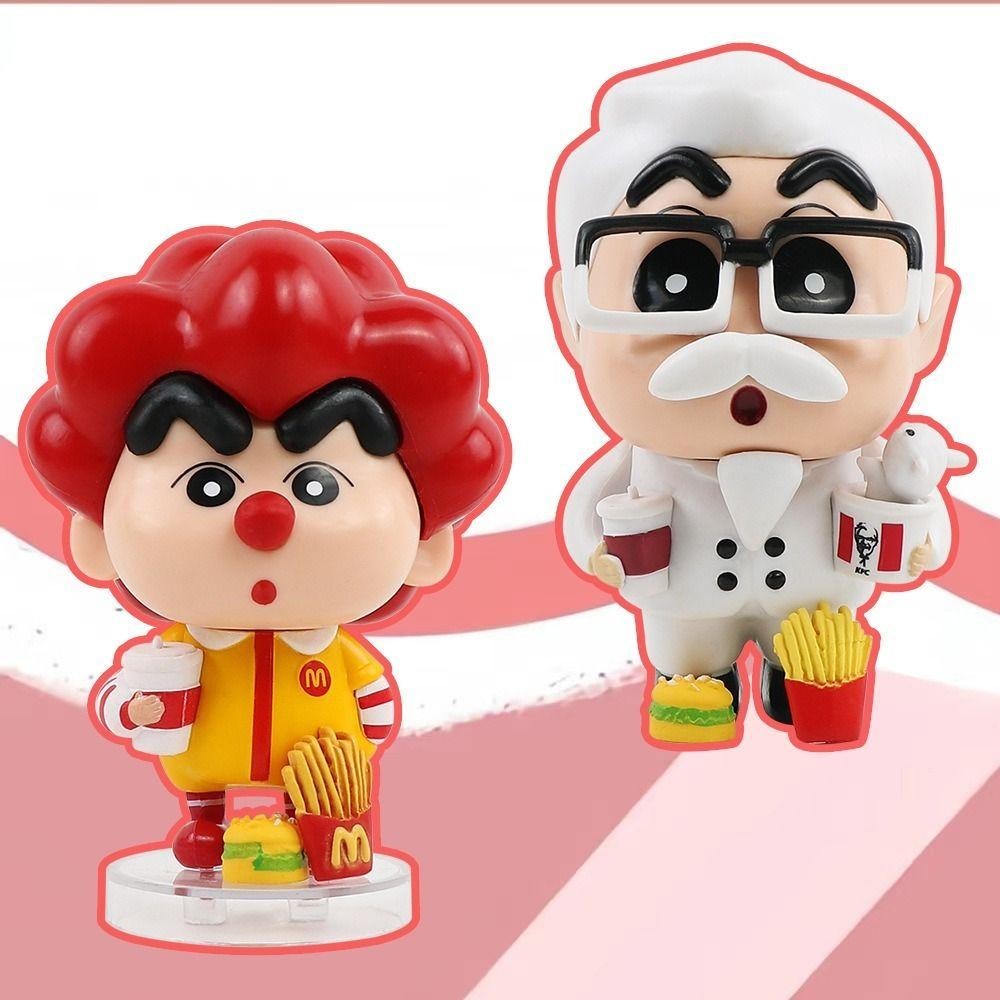 Lacyeszb เครยอนชินจังอะนิเมะรูป, McdonaldS รุ่น Q Shin-Chan Action Figure, ของสะสมของขวัญ PVC อะนิเมะการ์ตูน Crayon รูปของเล่นเด็กของเล่น
