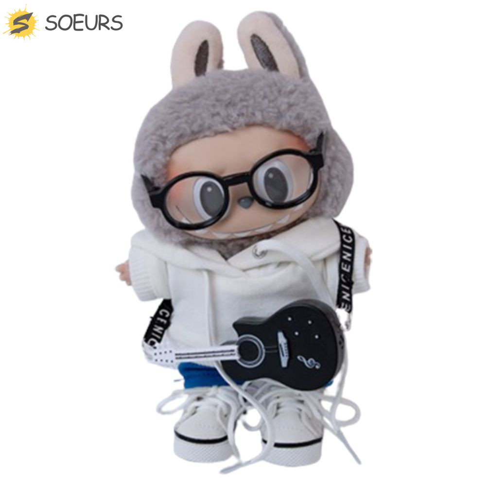 Soeurs Labubu ตุ๊กตา Crossbody กระเป๋า, กีตาร์กระเป๋า Decor ตุ๊กตา Min กระเป๋าถือ, นุ่มแฟชั่น Kawaii Glow ตุ๊กตากระเป๋าของเล่นเด็กผู้หญิง