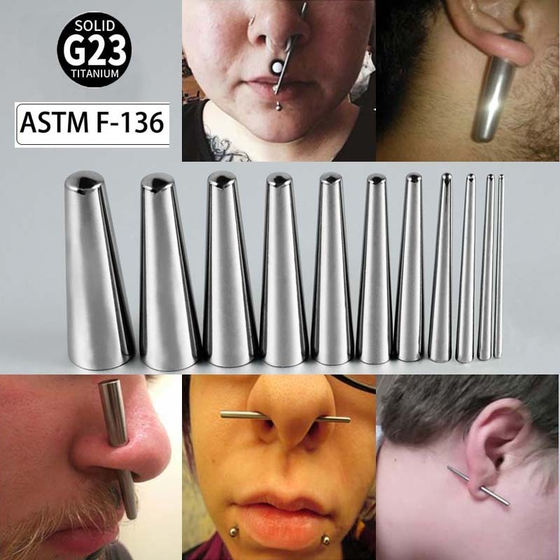 1 ชิ ้ น Groove Cone G23 ไทเทเนียมสดจมูก Lip เจาะปลั ๊ กหู Hypoallergenic 1.6-11 มม