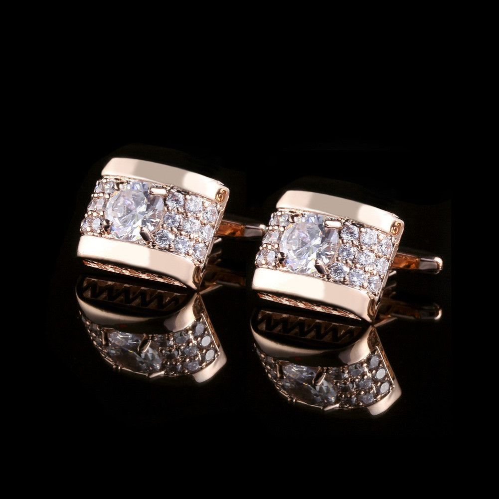 Zb * 1 คู่สําหรับ Rhinestone Mens Cufflinks เสื้อ Cuff Links งานแต่งงาน