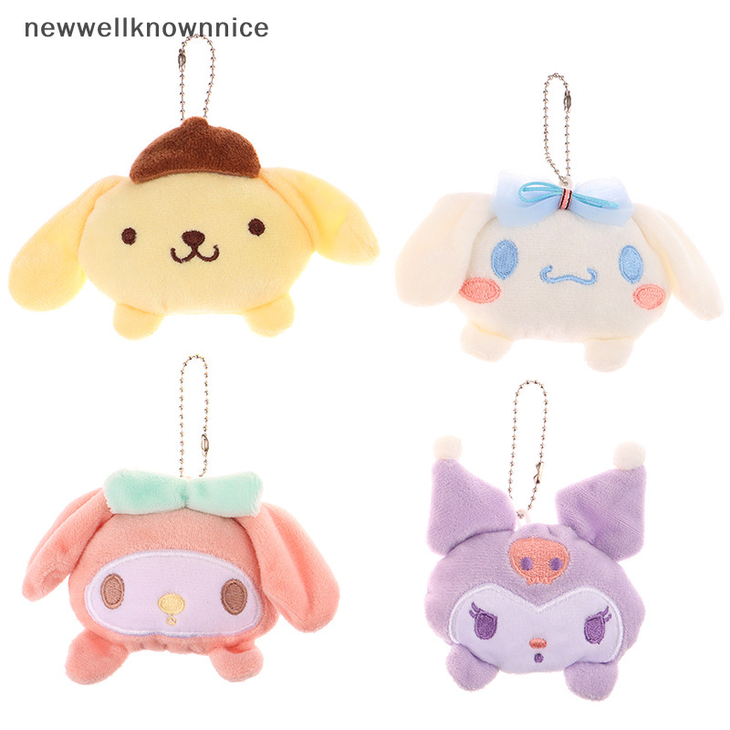 Newwellknownnice น่ารัก Sanrio ของเล่นตุ๊กตา Cinnamoroll Melody Kulomi จี้ตุ๊กตานุ่มตุ๊กตาพวงกุญแจกระเป๋าเป้สะพายหลังรถ Key แหวนตกแต่งเด็กของขวัญ TH