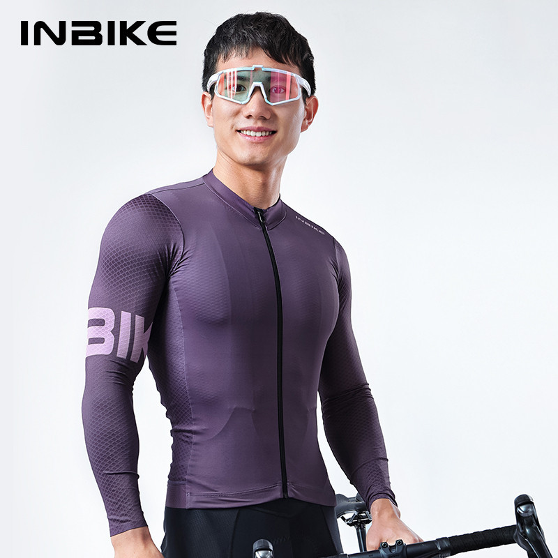 Inbike ผู ้ ชายขี ่ จักรยาน Jersey ฤดูร ้ อนแขนยาว Slim Fit ตาข ่ าย Breathable Moisture Wicking เสื ้ อจักรยาน MTB แผนที ่ 3 ด ้ านหลังกระเป ๋ าซิปเต ็ มขี ่ จักรยานเสื ้ อ