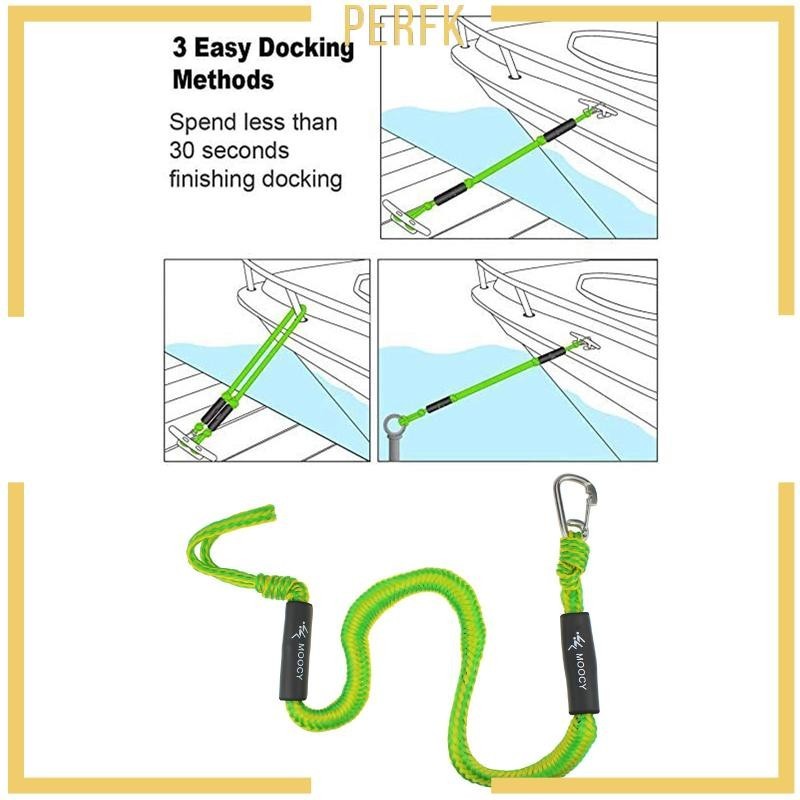 [Perfk ] Bungee Dock Line สําหรับเรือ 4 ฟุตเรือ Docking เชือกสแตนเลสคลิปเรือ Dock เชือกเส ้ น Marine Dock Lines สําหรับเรือ