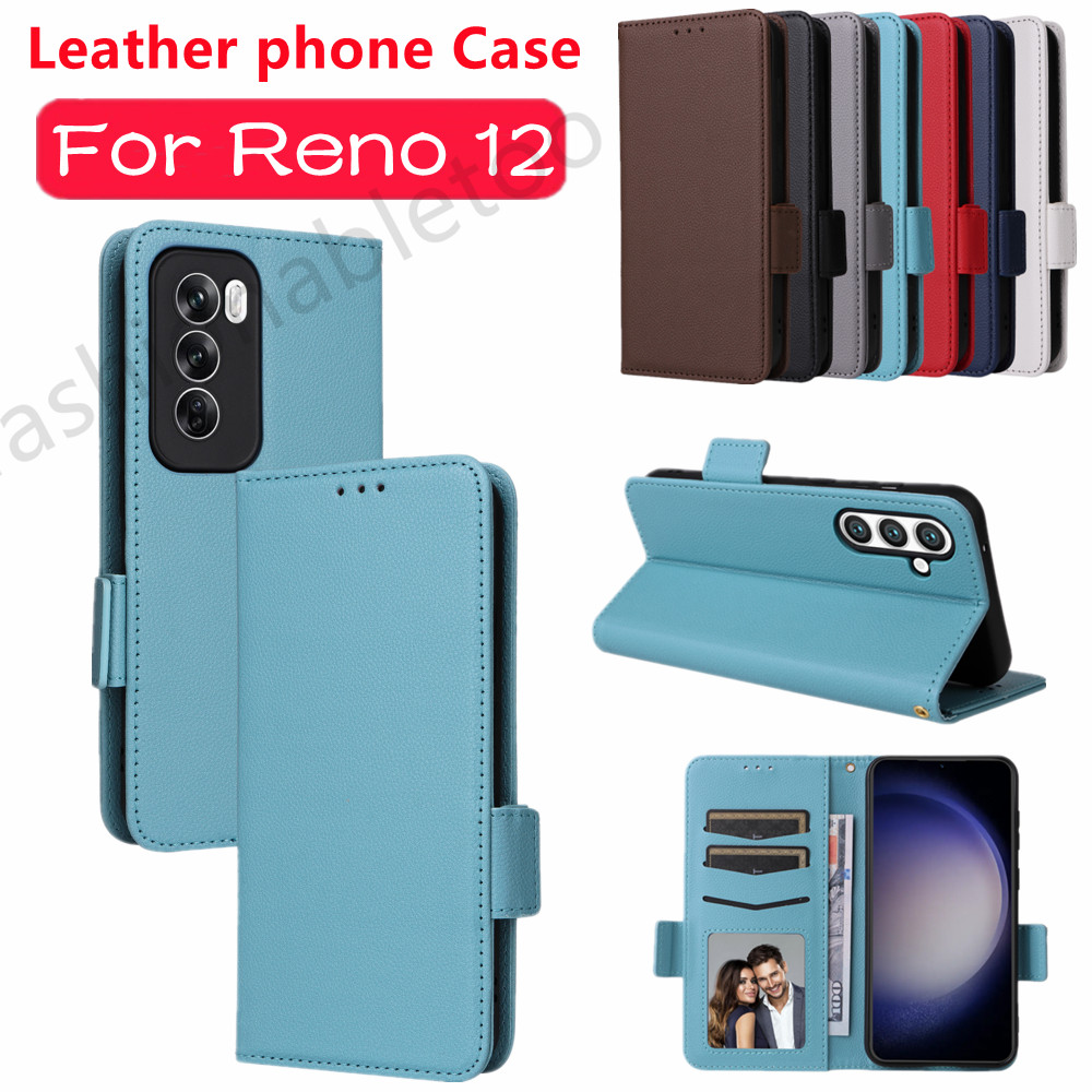 Flip หนังสําหรับ Oppo Reno 12 pro 12pro 12 F 12F 1 2 Reno12 pro Reno12pro Reno12 F Reno12F วงเล็บแม่เหล็กปลอกกันกระแทกฝาหลัง