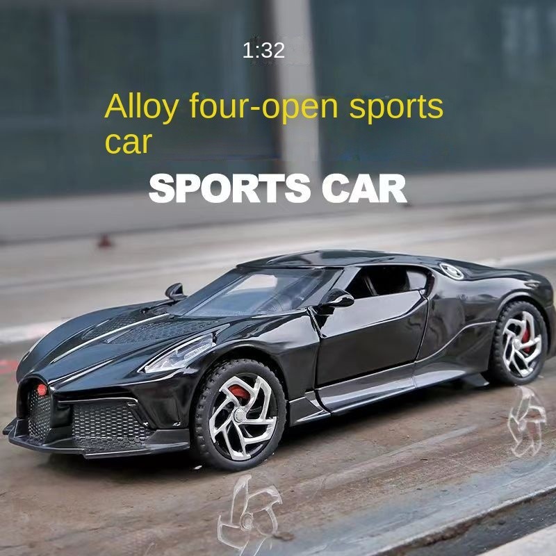 Penso โมเดลรถยนต์ Bugatti LA Voiture Noire Diecast 1:32 ของเล่นสําหรับเด็กผู้ชาย พร้อมกล่องเดิม