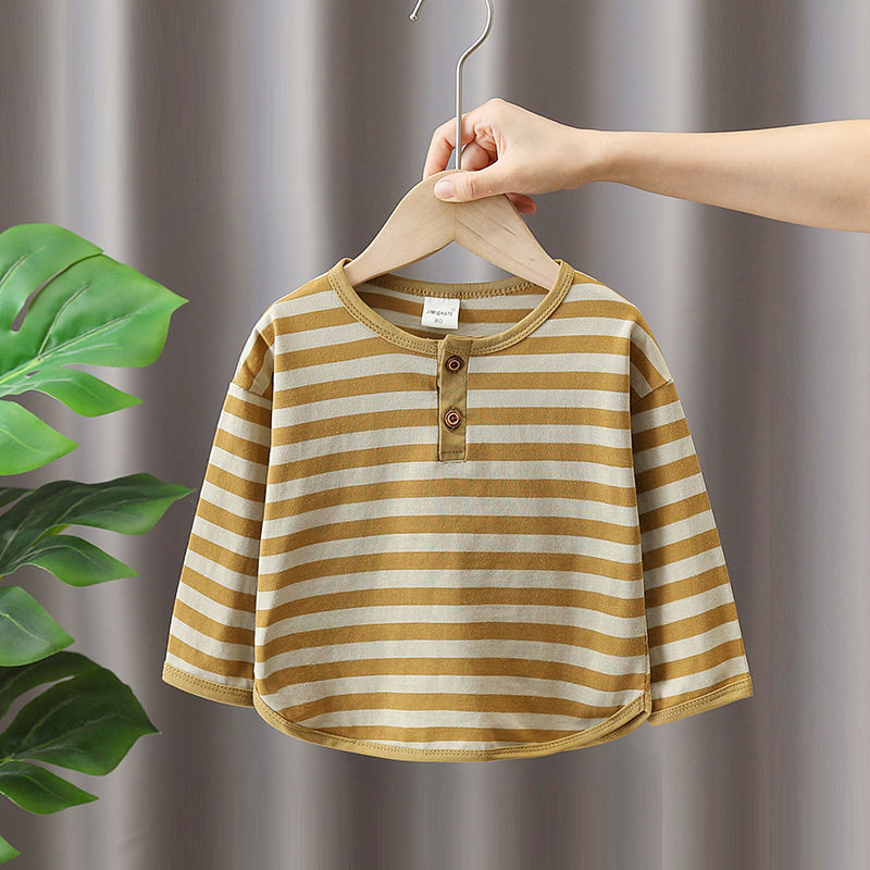 เสื้อยืดเด็กผู้ชาย 2024 เด็กใหม่ผ้าฝ้ายเด็กฤดูใบไม้ร่วงลายลําลองแขนยาวด้านบน ที่รัก