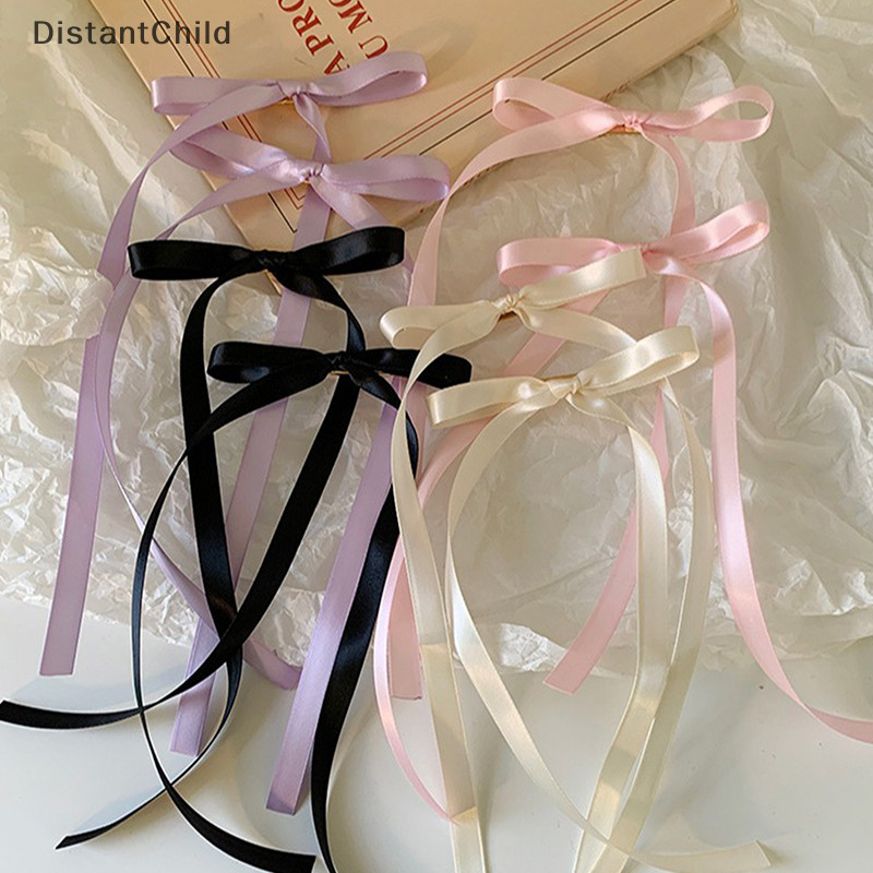 Dsth สไตล์เกาหลีริบบิ้นโบว์กิ๊บยาว sel Hairpin หวานน่ารัก Headwear สําหรับผู้หญิงสาวแฟชั่นอุปกรณ์เสริมผม DSS