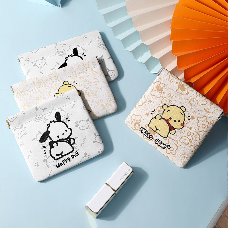 Shrapnel Mini ลิปสติกกระเป๋าเครื่องสําอางการ์ตูน Pachacoo เหรียญกระเป๋าข้อมูลกระเป๋าเก็บสายเคเบิลแบบพกพา PU Organizer