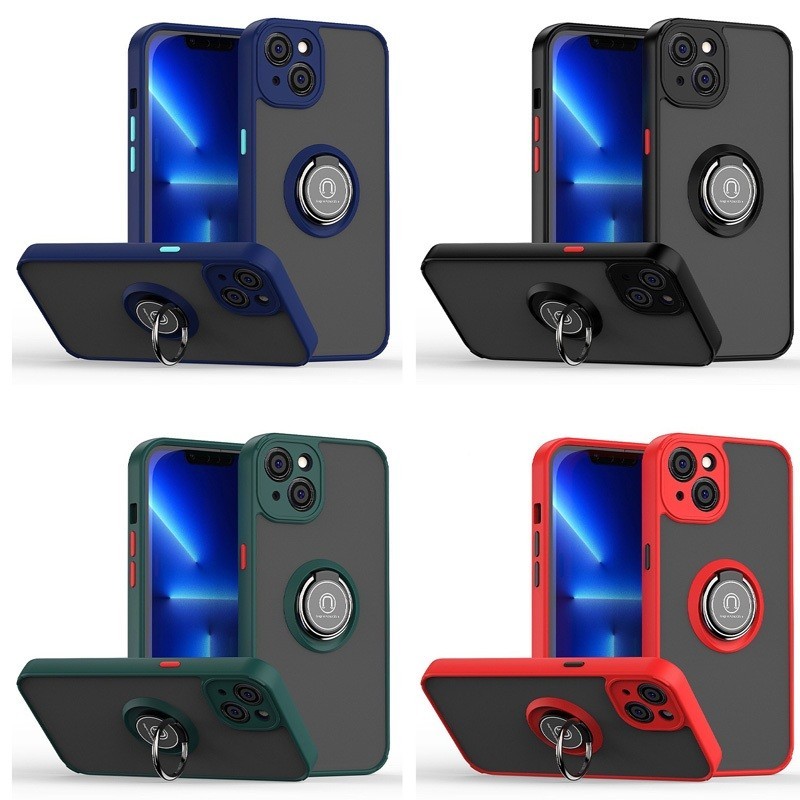 เคส หรูหรา แหวน PC สำหรับ iPhone 15 14 13 12 11 Pro Max 6 6S 6Plus 7 8 7Plus 12Mini 13Mini X Xr Xs Max 044