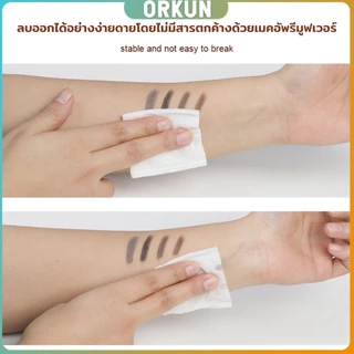 Orkun ดินสอเขียนคิ้ว 2 in 1 มีหัวเขียน และหัวแปรงปัดคิ้ว ทรงสามเหลี่ยม กันน้ํา กันเหงื่อ ติดทนนาน Eyebrow pencil