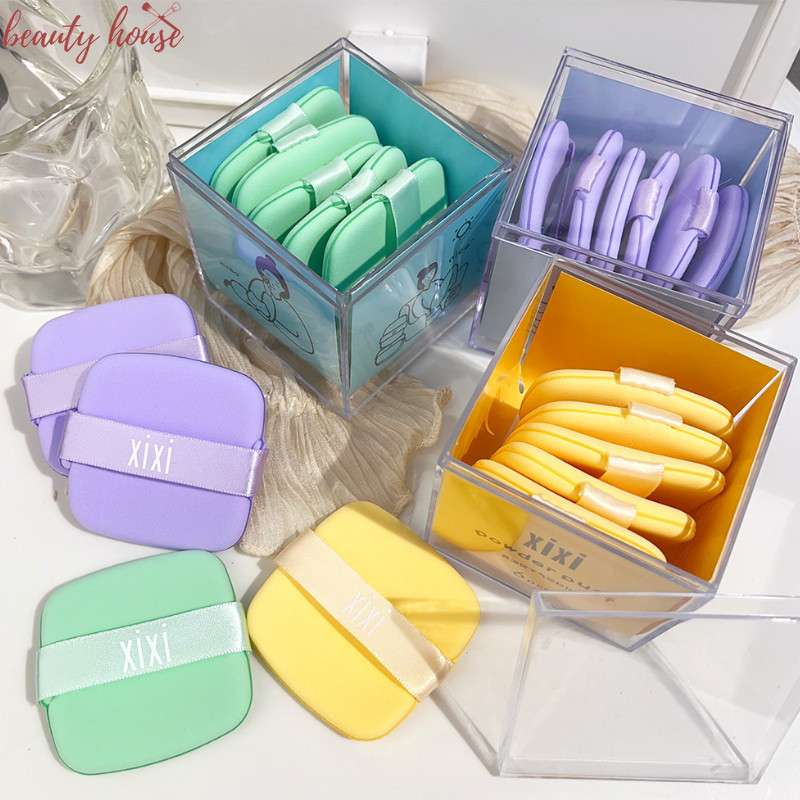 6ชิ้นบัตเตอร์แพดพัฟ-นํามาใช้ใหม่,นุ่มและยืดหยุ่น-เครื่องมือแต่งหน้า-ฟองน้ําเบาะลม-แป้งพัฟน้ํายาง-สําหรับรองพื้นบีบีครีมพัฟแต่งหน้า-เปียกและแห้งใช้คู่