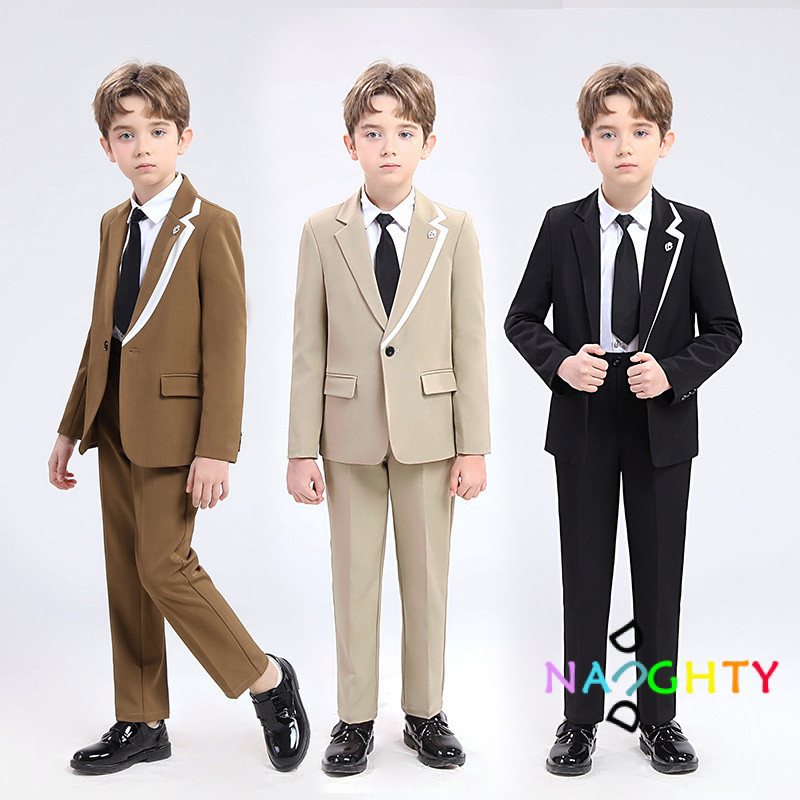 1-14 ปีเด็กชายสไตล์อังกฤษเครื่องแต่งกายประสิทธิภาพชุดสูทเด