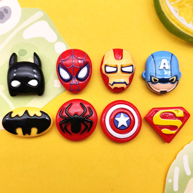 10pcs การ์ตูน Glossy Hero Avatar Shield diy ครีมกาวเรซิ่นอุปกรณ์เสริม Headdress กิ๊บติดผมเคสโทรศัพท์ตู้เย็น Patch