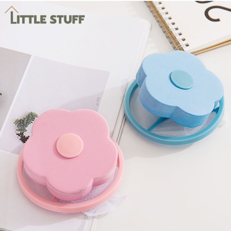 ที่กรองเศษสกปรกในเครื่องซักผ้า กรองฝุ่นในผ้า มีให้เลือก 2 สี ตายข่ายดอกไม้ ที่กรองตาข่าย กรองเศษฝุ่นผง เส้นผม