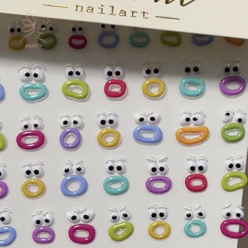 [maybeauty] 1 ชิ้นเล็บน่ารักสติกเกอร์สร้างสรรค์ตลกปากมอนสเตอร์เล็บสติกเกอร์แฟชั่น DIY กันน้ําสติ๊กเกอร์ติดเล็บลอกได้ {TH}
