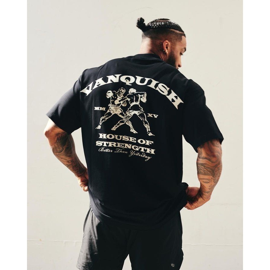 ขายร้อน Vanqish Power VO กีฬาหลวม Breathable ฟิตเนสแขนสั้นผ้าฝ้ายขนาดใหญ่พิมพ์เสื้อยืด 0627