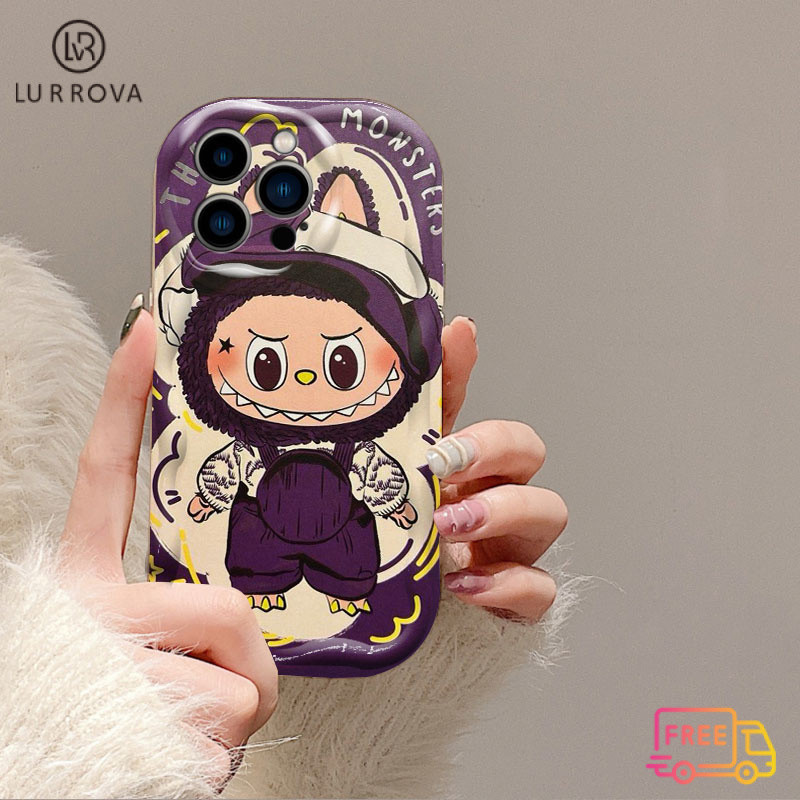 กรณีoppo Reno12 F 5G Reno 12 Reno11 F Reno 11 5G Reno 10 5G Reno 8T Reno 8Z Reno 7Z A18 A38 A17 A58 Reno 8 Reno 7 Reno 6 สีม่วงLabubuกันกระแทกTPUเคสโทรศัพท์