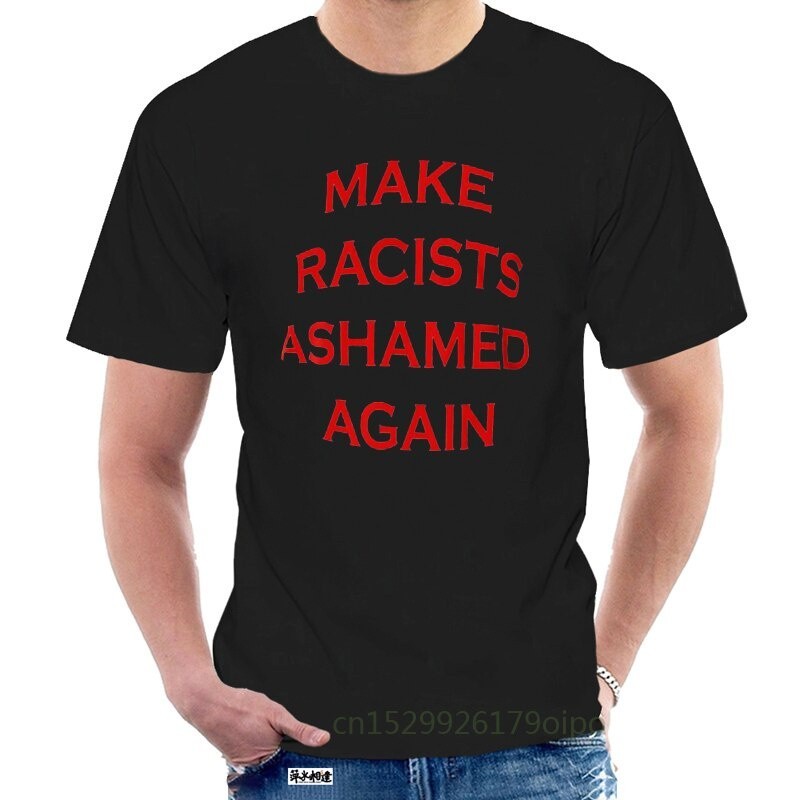 เสื้อยืด ลาย Make Racists Ashamed Again Bigot Bigo ธรรมดา วินเทจ เกาหลี ชีฟอง oversize สไตล์