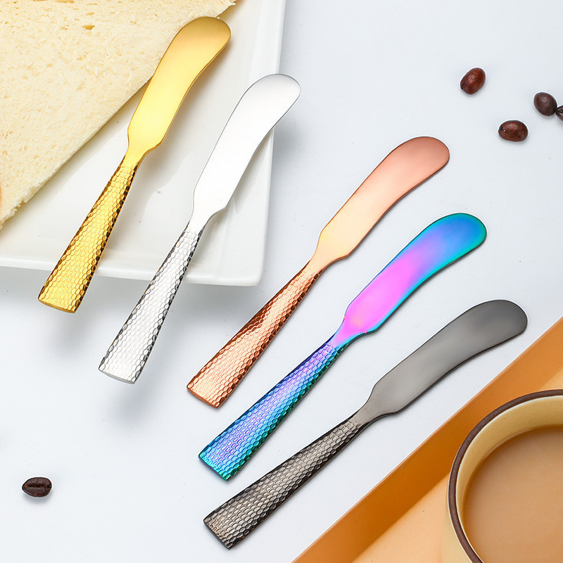 Oukeai304 สแตนเลสมีดชีสค้อนรูปแบบ Handle อาหารเช้า Toast Jam ไม้พายน้ํามันเนยชีส Applicator