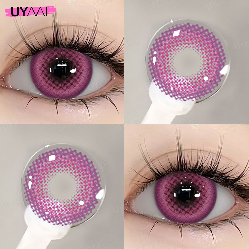 UYAAI 1 คู่คอนแทคเลนส์สี มีค่าสายตา 0.00~-6.00 Candy รายเดือน ชุดคอนแทคเลนส์ รายเดือน ปริมาณน้ำ 42% Contact Lens 14.5mm
