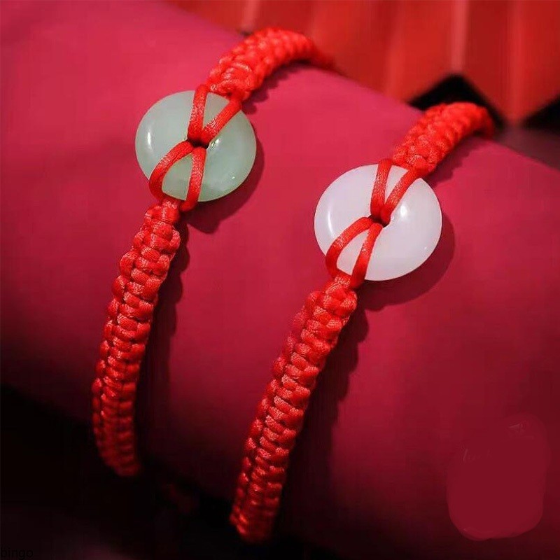Bingo Lucky Red Rope Jade Weaving Buckle Bracelet ของขวัญเพื่อน