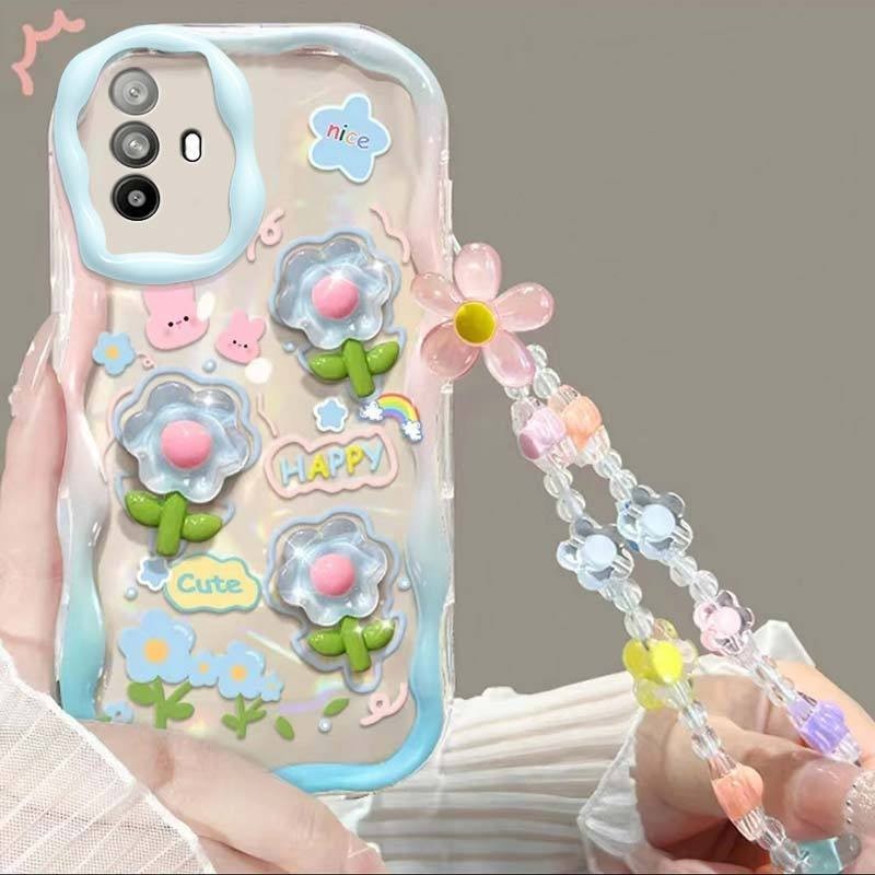 สไตล์สุภาพสตรีซิลิโคนป้องกันกรณี oppo reno3 reno 4 pro reno4 reno 4zreno5 reno 5z reno 5 pro reno6 reno 6z reno7 pro reno 7 z reno8 reno 8z reno 8t reno 8 pro 4g 5g เคสโทรศัพท์ Shock-เบาะทนพร้อมเชือกเส้นเล็ก