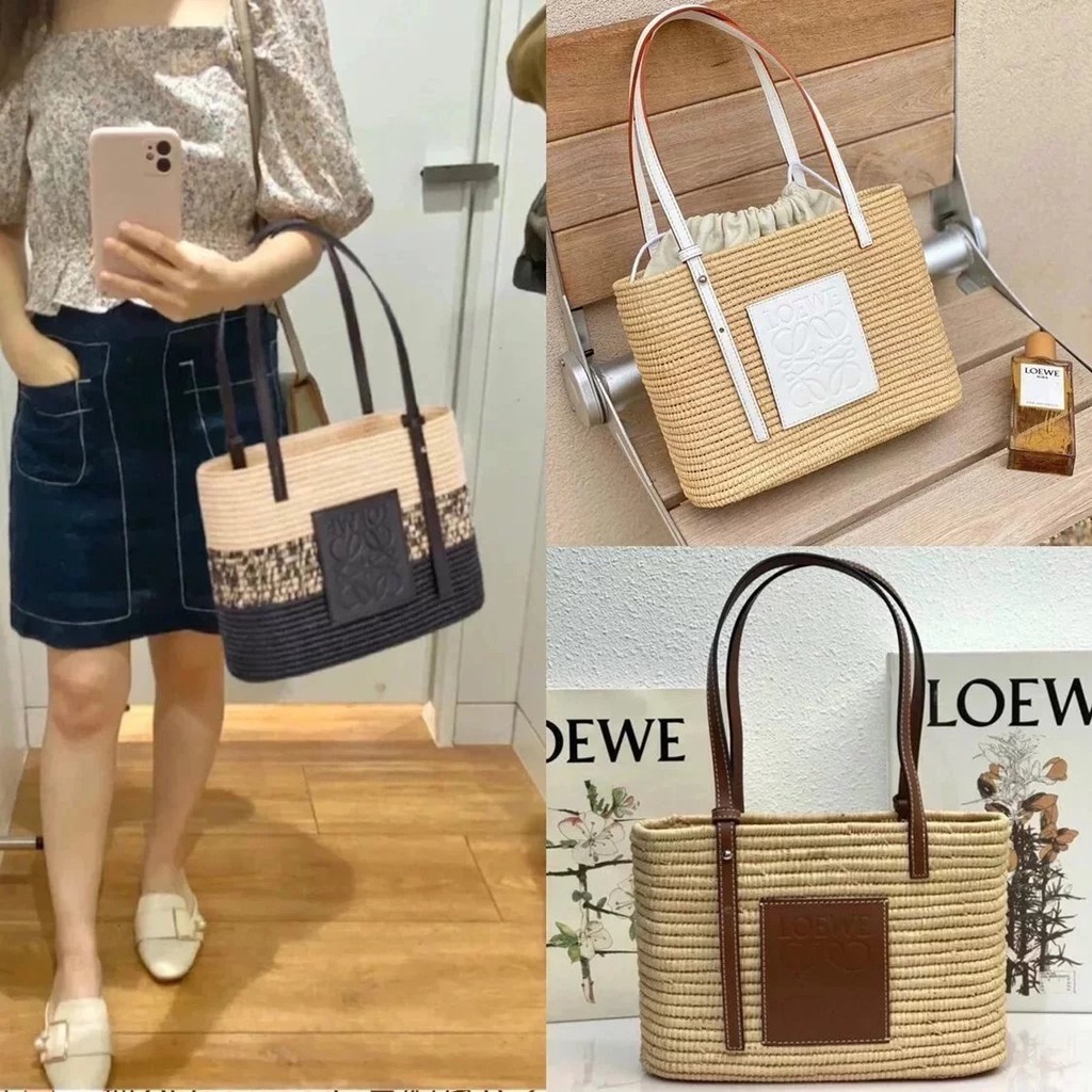 2022 Loewe ใหม่ ~ กระเป๋าใส่ตะกร้าใส่ผักลายลายลายลายลาย shigra ของ Paula's Ibiza Summer Limited Seri