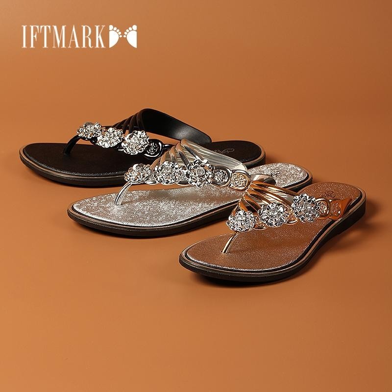 IFTMARK รองเท้าแตะหญิงแบบหนีบ, รองเท้าแตะผู้หญิงแฟชั่น, สวมใส่สบาย ทนทาน ใส่ง่ายเข้ากับทุกชุด[ส่งเร็วพิเศษ]