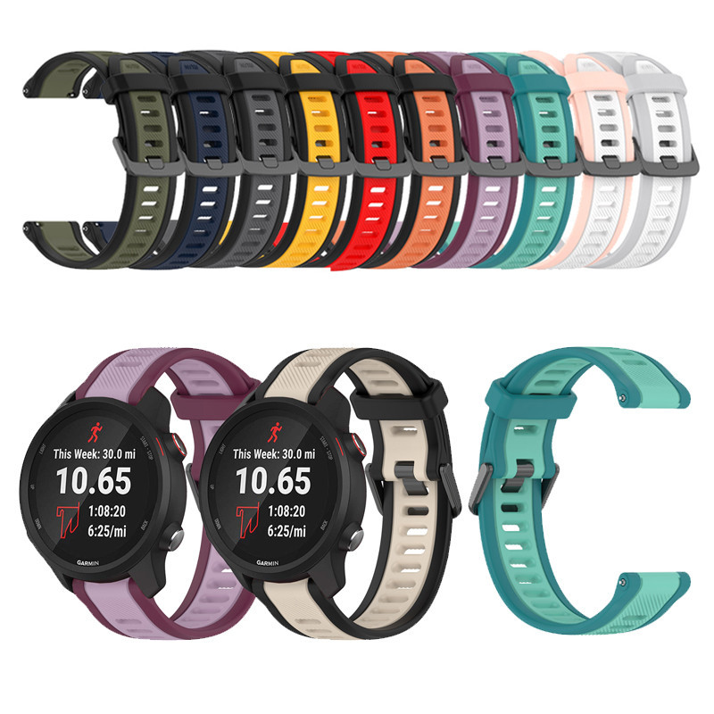 18 มม.20 มม.22 มม.สายกีฬาคู่สีซิลิโคนสร้อยข้อมือสําหรับ Garmin venu 3 2 Plus Vivoactive 6 5 4 3 Forerunner 570 970 645 245 55 158 165 255 265