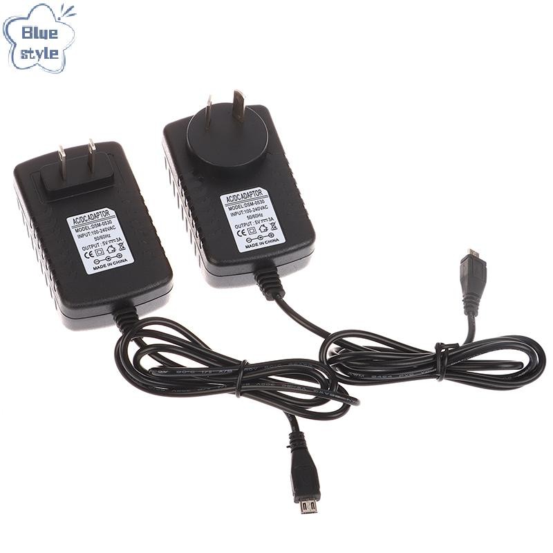 Bluestyle 1 PC คุณภาพสูง 5V 3A Micro USB AC/DC Power Adapter AU EU UK US Plug Charger Supply 5V3A สําหรับ Pi Zero แท็บเล็ตพีซีใหม่