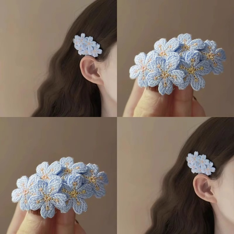 เย็บปักถักร้อยที่มีสีสันดอกไม้กิ๊บ ใบเรียกเก็บเงินเป็ด คลิปด้านเรียบเครื่องประดับผม