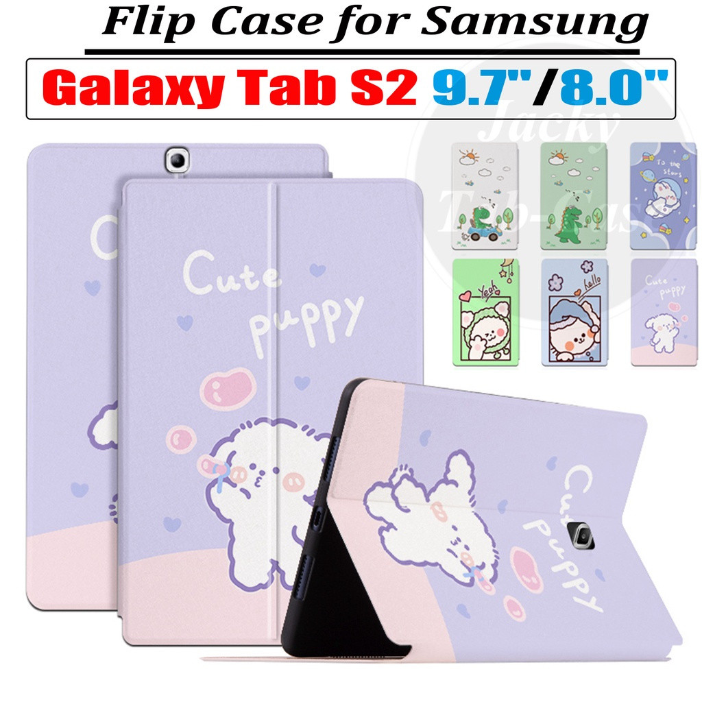 Samsung Galaxy Tab S2 8.0 นิ้ว SM-T710 SM-T715 T719 T713 เคสลายน่ารัก TabS2 9.7 นิ้ว SM-T810 T813 T815 T819 คุณภาพสูงหนังฝาครอบกรณี Heavier PU