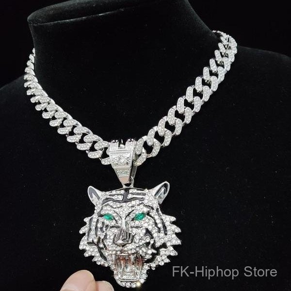 【FK】สร้อยคอจี้คริสตัลเสือเขียวใหม่ สร้อยคอคิวบา เครื่องประดับแฟชั่น ของขวัญ อุปกรณ์เสริมสำหรับทุกเพศ
