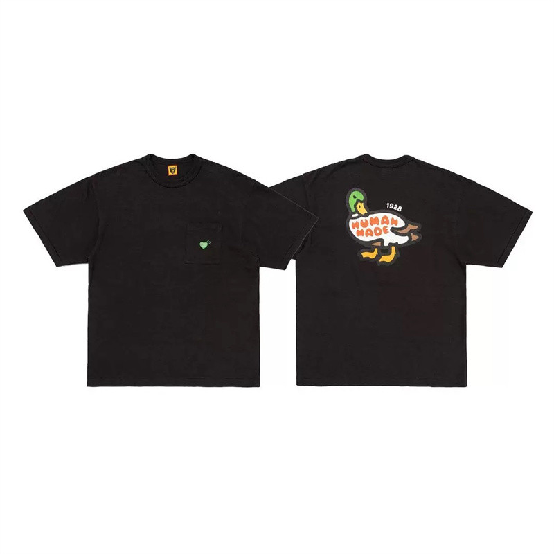 เสื้อยืดแขนสั้นผ้าฝ้ายสำหรับผู้ชายและผู้หญิง ขนาดใหญ่ ลายพิมพ์เป็ด สไตล์แฟชั่นฤดูร้อน