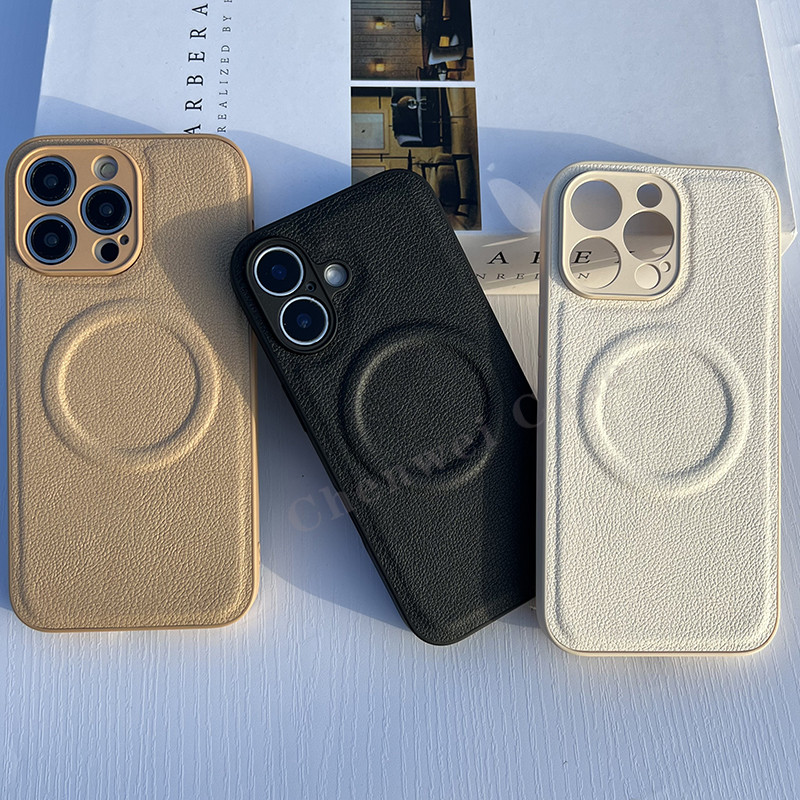 Lichee รูปแบบ PU หนังแม่เหล็กสําหรับ iPhone 16 16Pro 16Plus 16Promax 15 15Pro 15plus 15Promax 14Pro 14Promax 14Plus 13 13Pro 13Promax 12 12Promax 11 14 12Pro สีดําสีขาว