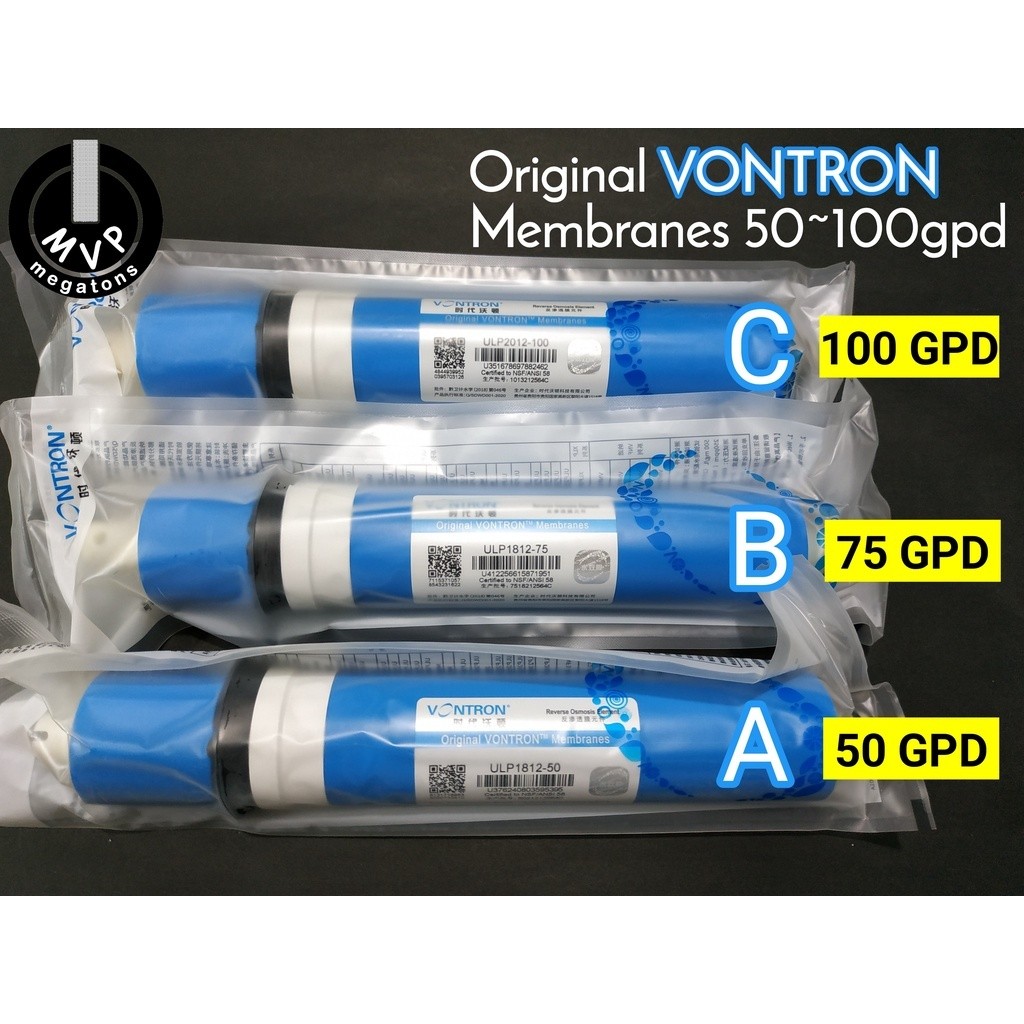 VONTRON 50gpd 75gpd 100gpd Reverse Osmosis Membrane Cartridge เครื่องกรองน้ําเครื่องกรองน้ํา