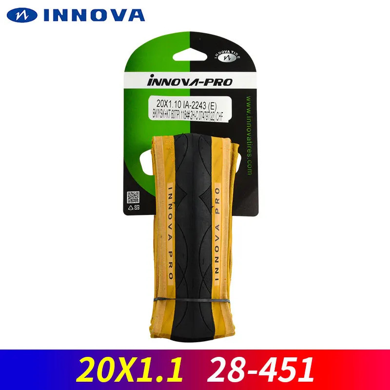Innova 20x1.10 28-451 จักรยานยาง 20 นิ้ว 451 ล้อขนาดเล็กจักรยานยาง Retro สีน้ําตาลสีเหลือง Sidewall 