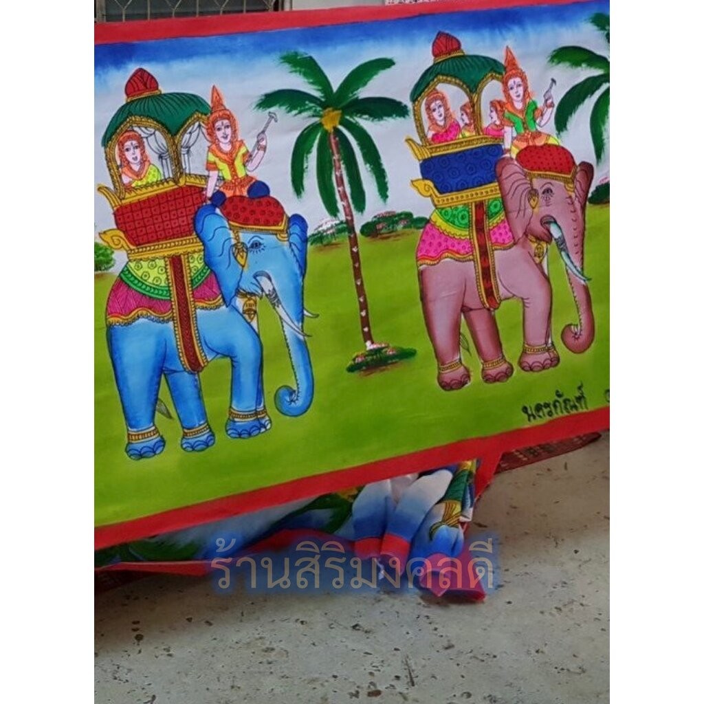 ผ้าผะเหวด (แบบใหญ่) - ขนาด 110 x 3,657 ซ.ม. หรือ 1.1 x 36.57 ม. (ยาว 40 หลา) - งามปานผ้าผะเหวด - ภาพ