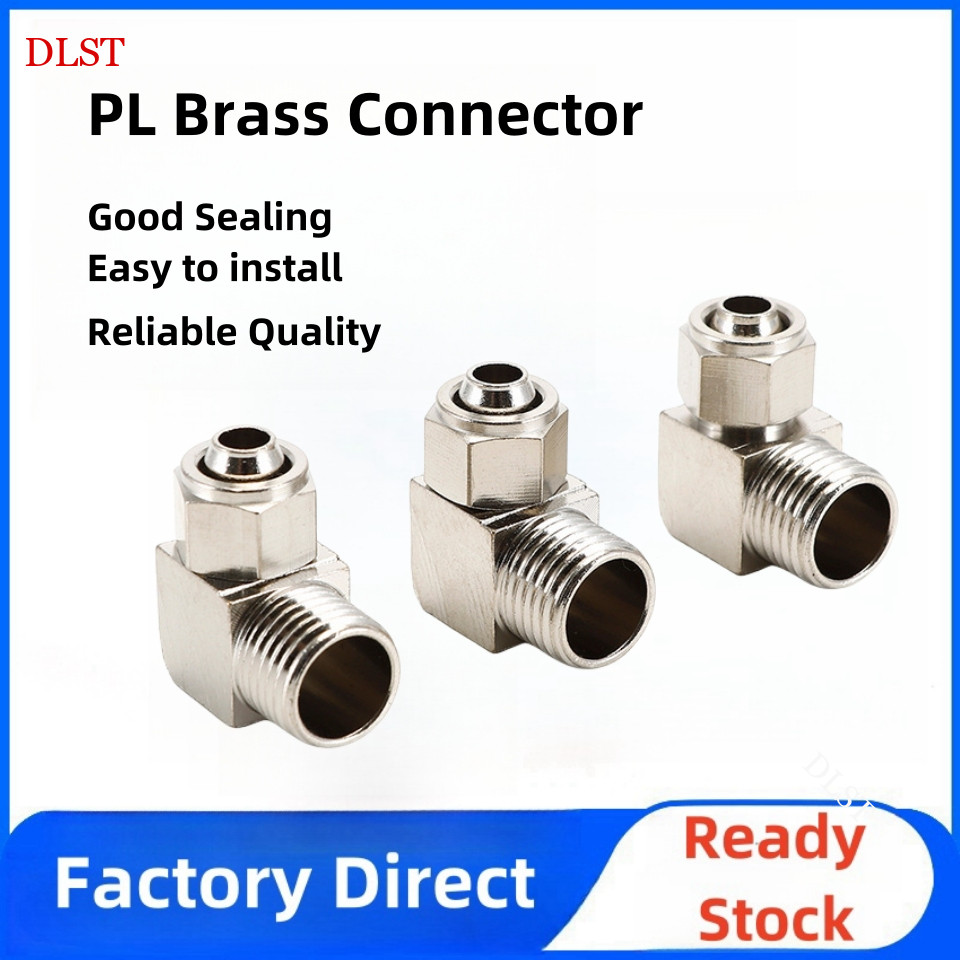 สกรูด่วนทองแดงข้อศอกมุมขวาเกลียว Trachea Quick Joint KPL04 06 10 12-M5 01 02 03 04 BSP ข้อต่อทองแดง 