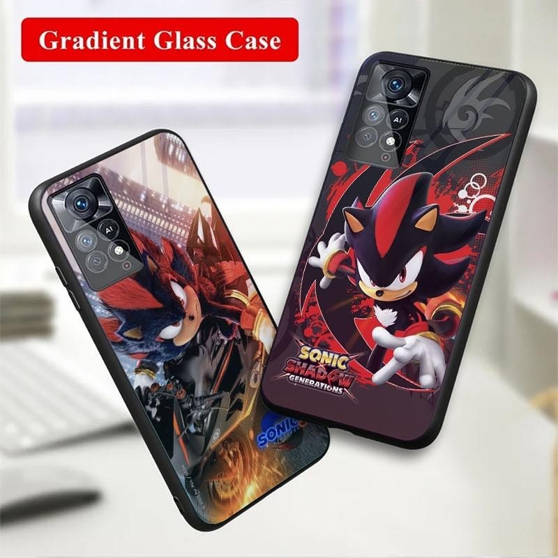 Sonic VS Shadow Glass สําหรับ Xiaomi Redmi หมายเหตุ 14 13 12 Pro Plus หมายเหตุ 12 11 10 9 8 Pro 11S 