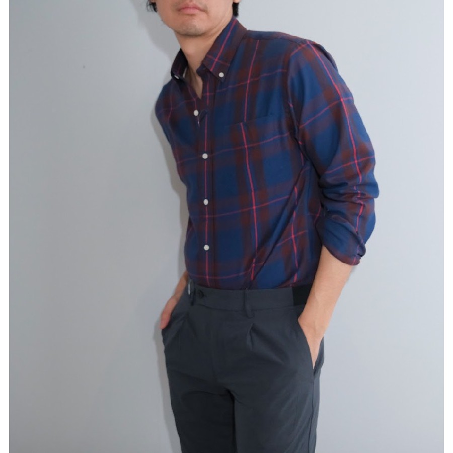 era-won Premium Quality เสื้อเชิ้ต คอปก Dress shirt Regular Shirt แขนยาว สี RD