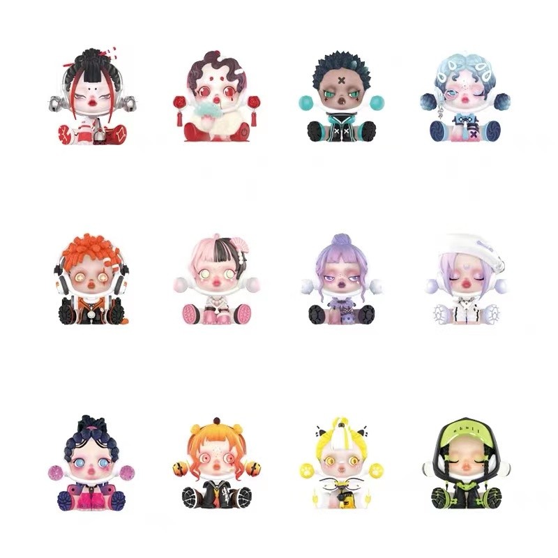 POPMART SKULLPANDA Night City Series Mystery Box Figure-Made ของขวัญเครื่องประดับน่ารัก