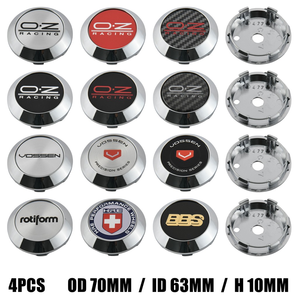 4ตัว ฝาครอบล้อ INFORGED 70มม ฝาครอบดุมล้อ OZ ขอบ VOSSEN Racing สติ๊กเกอร์ แข่งรถ ฝาดุมล้อ HRE TRD AVID.1 ROTI