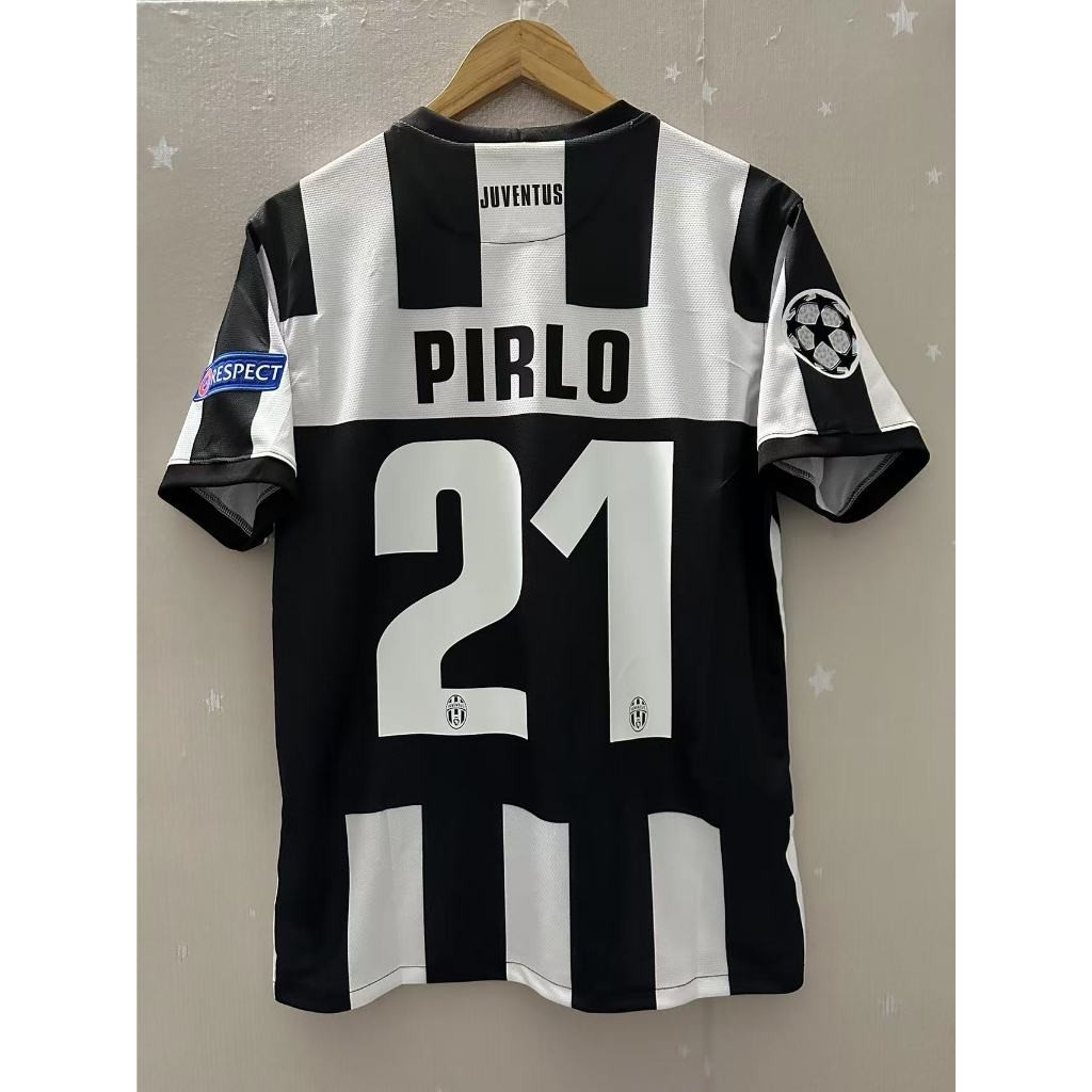 12-13 Juventus Home PIRLO Marchisio POGBA คุณภาพสูง Retro ฟุตบอล Jersey แฟนที่กําหนดเองเสื้อยืด
