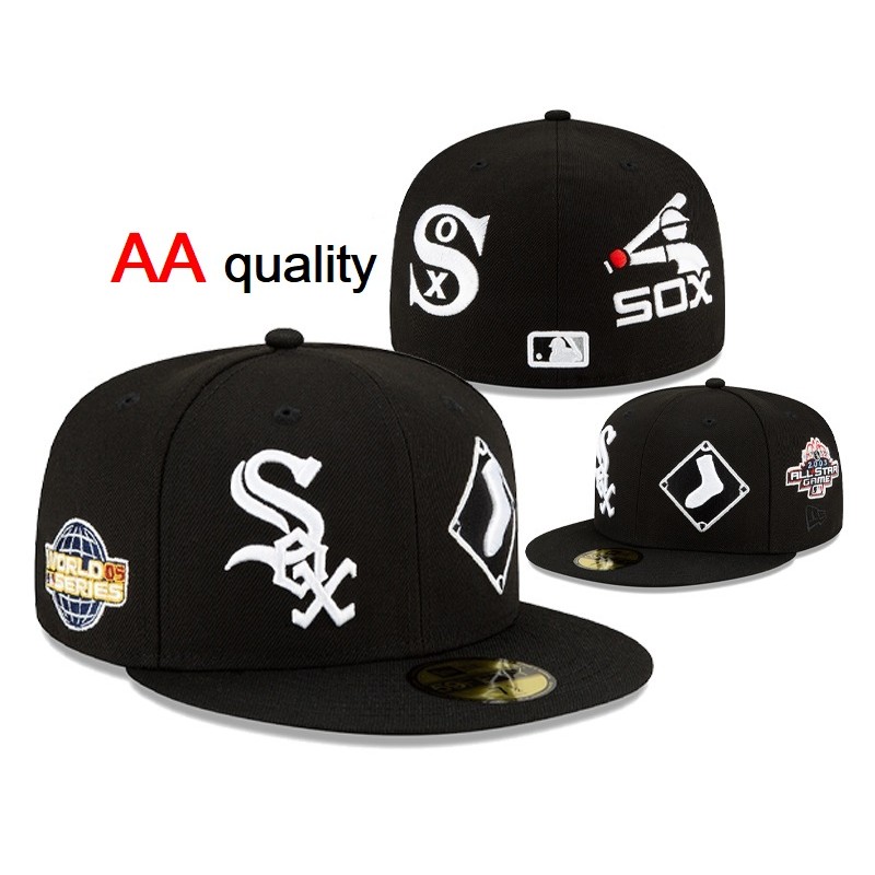 ใหม่คุณภาพสูง AAA เย็บปักถักร้อย Sox 59FIFTY __ หมวก Mens Womens หมวก Full Enclosed หมวกกีฬาปัก H ats