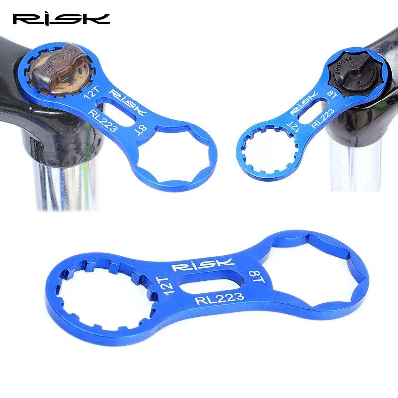 ชุดเครื่องมือถอดตะเกียบหน้าจักรยาน RISK สำหรับจักรยานเสือภูเขาและถนน 8T 12T ประแจ Suntour XCM XCR XCT RST เครื่องมือซ่อมแซมโช้คอัพ