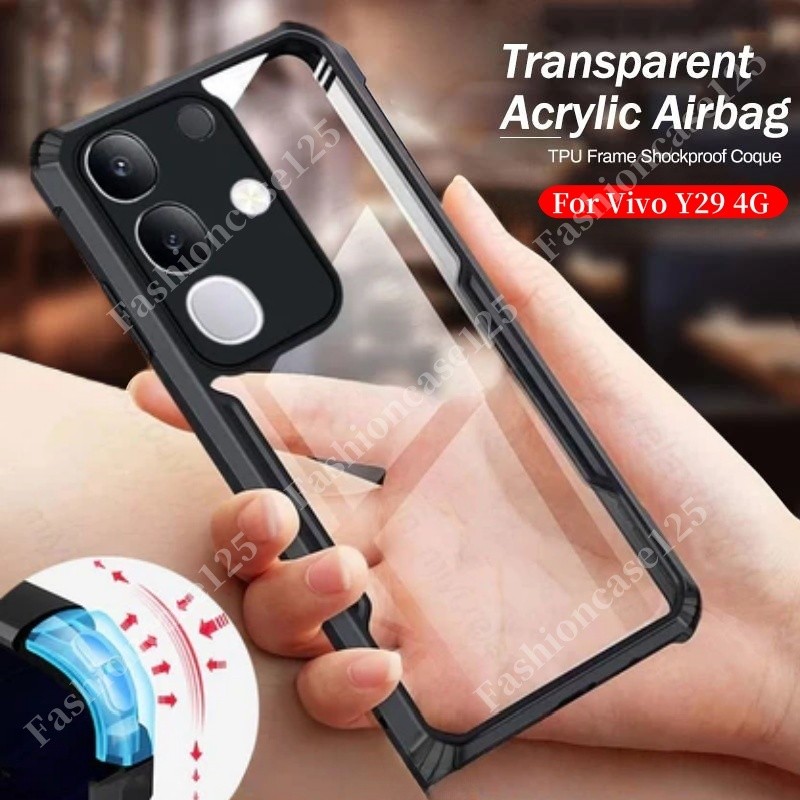 Vivo Y29 4G 2025 สําหรับ Vivo Y29 4G VivoY29 Y 29 2025 เคสโทรศัพท์ฝาหลัง Clear View อะคริลิคโปร่งใสก