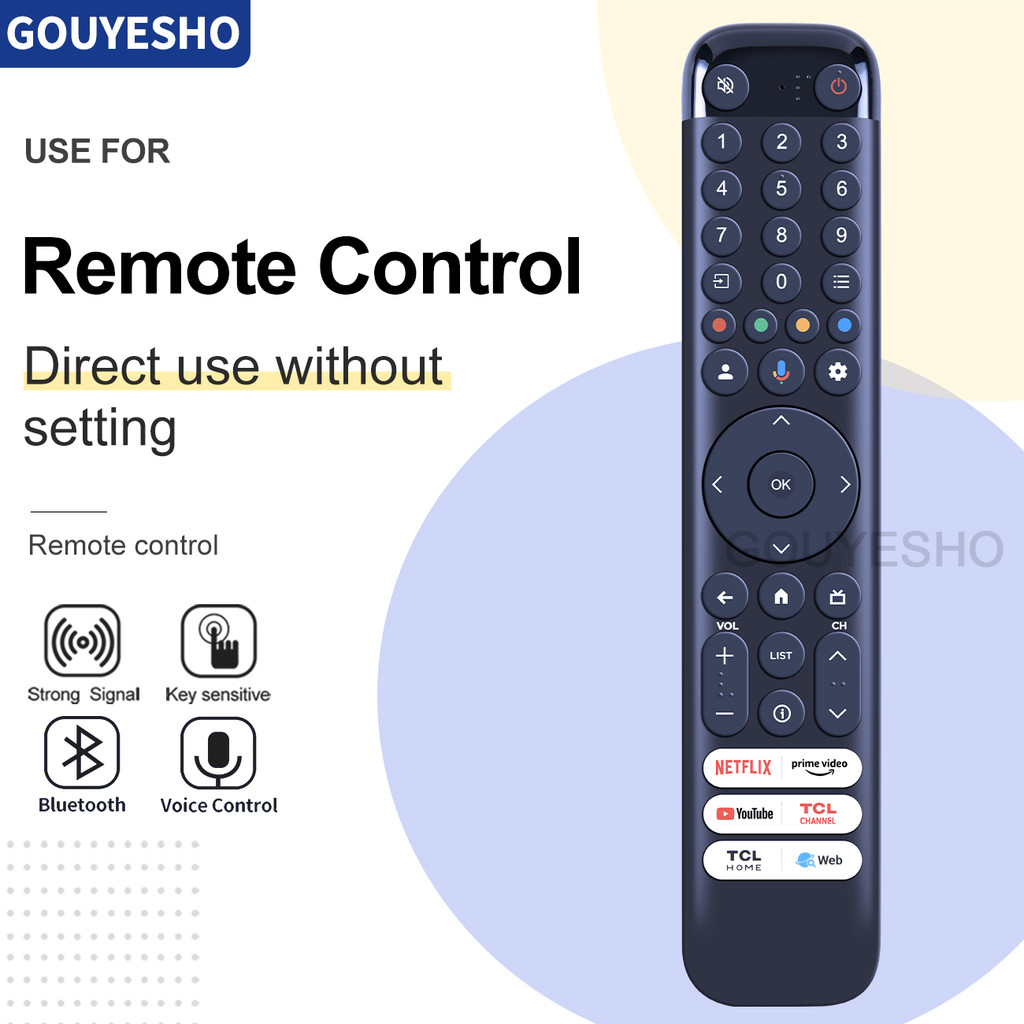 ใหม่ RC833 GUB1 เสียงรีโมทคอนโทรลสําหรับ TCL QLED สมาร์ท Google TV 50 55 65 75C645 P745 C745 C845 43
