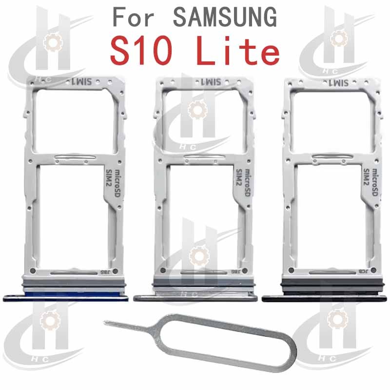 สําหรับ Samsung Galaxy S10 Lite ซิมการ์ดถาดผู้ถือผู้ถือบัตร Reader SD Slot อะแดปเตอร์อะไหล่